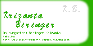 krizanta biringer business card